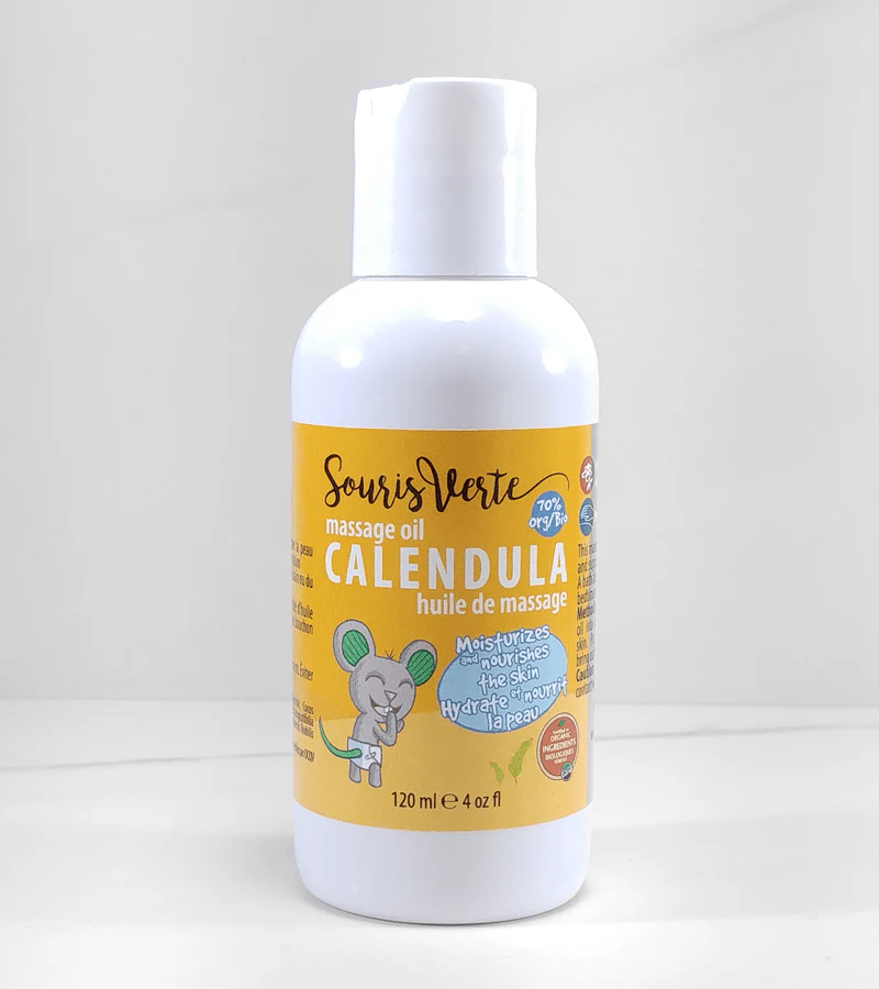 Souris Verte Huile Massage Calendula -120ml||Souris Verte Calendula Massage Oil ml Boutique Bébé Ligne Soins Jouets Articles Maison