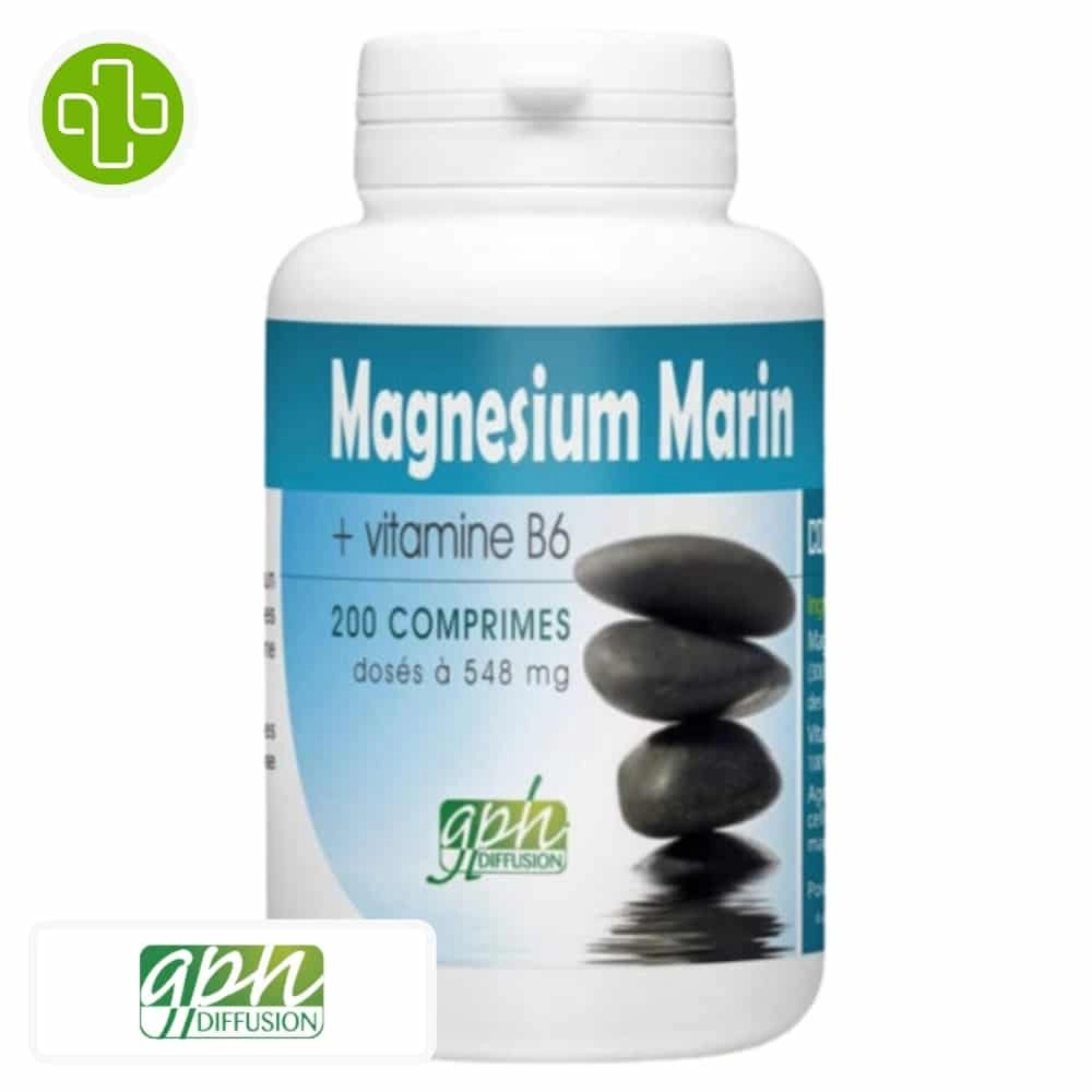 GPH DIFFUSION – Magnesium Marin Et Vitamine Nature B6 548mg – 200 Comprimés - Saldi Straordinari – Offerte Speciali Disponibili Adesso