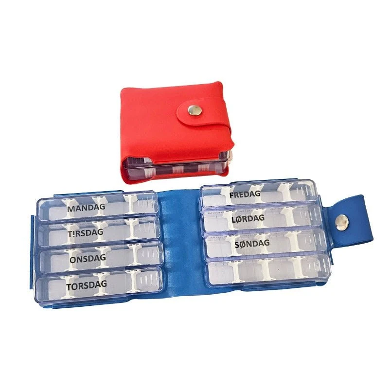 Boîte de dosage semainier + 1 jour - Medidos - Organisation de la maison avec des solutions de rangement Boîte de rangement en plastique avec motif bandeau, style simple pour une  organisation facile - Nihaojewelry France