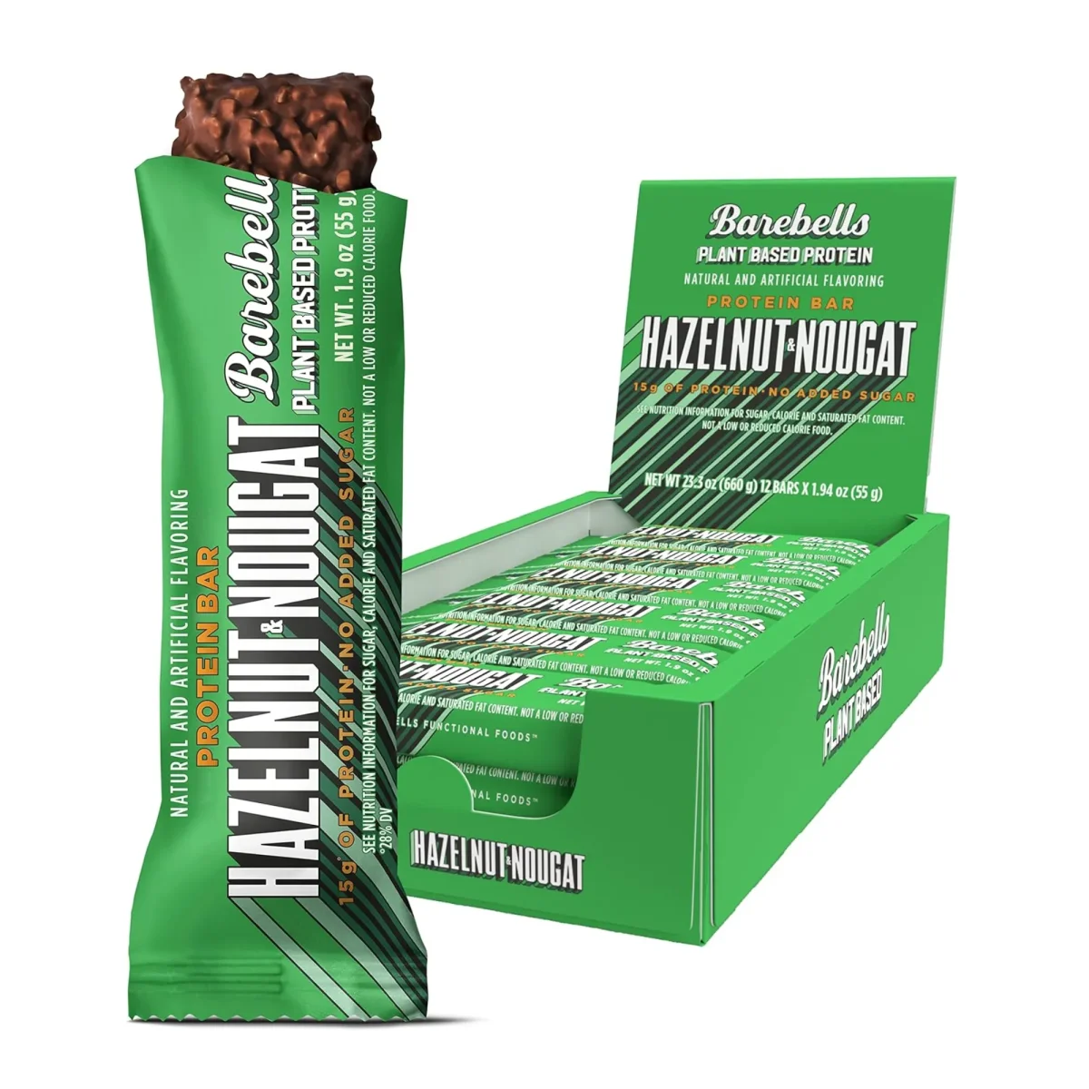 Barebells Protein Bar Hazelnut & Nougat Vegan (12x 55g) - Vins Rouges Harmonieux pour Chaque Occasion - {'count': 2, 'name': 'Afchain'}