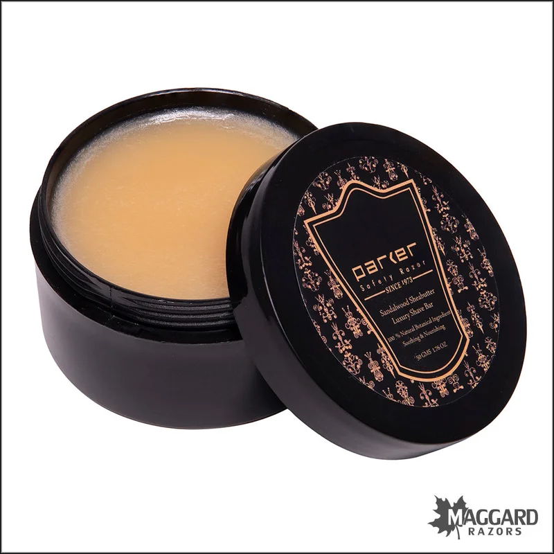 Parker Sandalwood and Shea Butter Shaving Soap in Travel Tub, 50g Academy - Saldi Straordinari – Offerte Speciali Disponibili Adesso