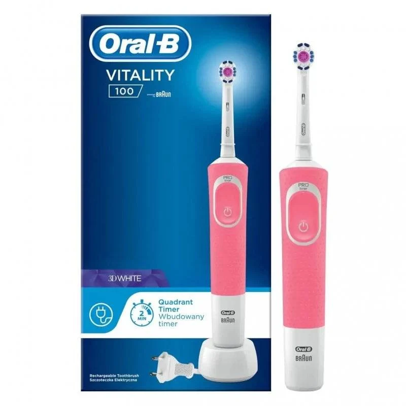 ORAL-B Vitality 3D White Brosse À Dents Électrique Rose - Saldi Straordinari – Offerte Speciali Disponibili Adesso Brosse à Dents Électrique - Oral-B - Vitality - Technologie 2D - 3 Modes de  Brossage - Rechargeable