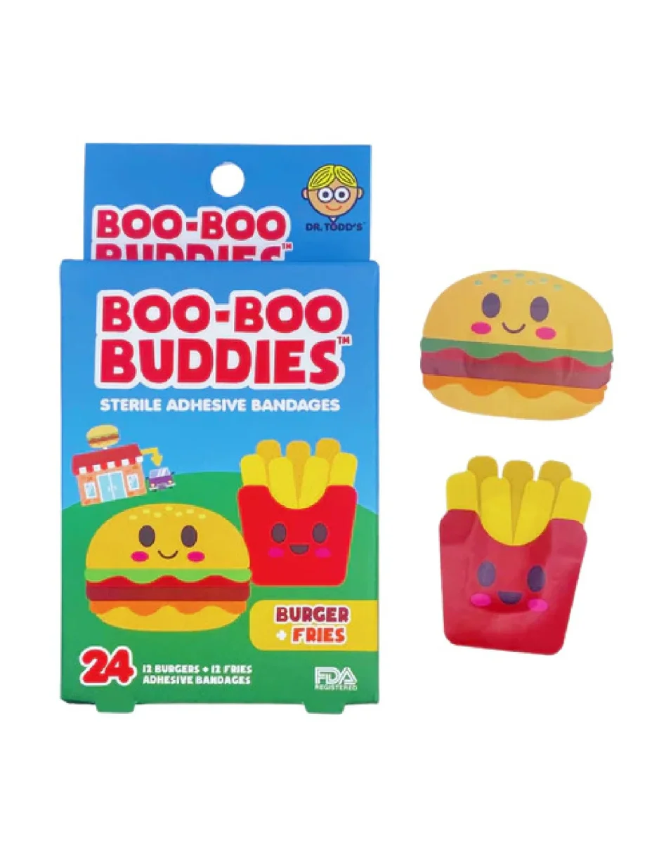 Pansement pour enfant - Hamburger et frites - Boo-Boo Buddies - Boutique Maman & Bébé – Produits Essentiels au Quotidien - {'count': 3, 'name': 'frites'}
