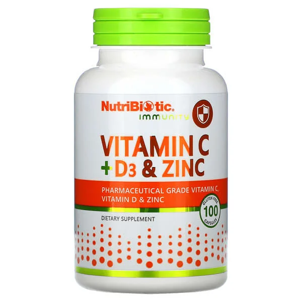 NutriBiotic Immunité Vitamine C + D3 & zinc 100 capsules  - Saldi Straordinari – Offerte Speciali Disponibili Adesso Shop Nutribiotic Multi Mineral Supplements