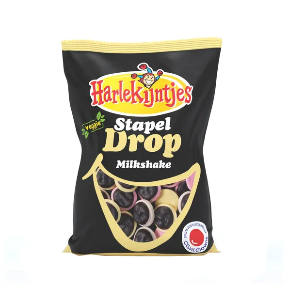 Harlekijntjes stapeldrop milkshake zak (12x 300gr) - Vins Rouges Harmonieux pour Chaque Occasion - occasionvin 300gr vin occasion