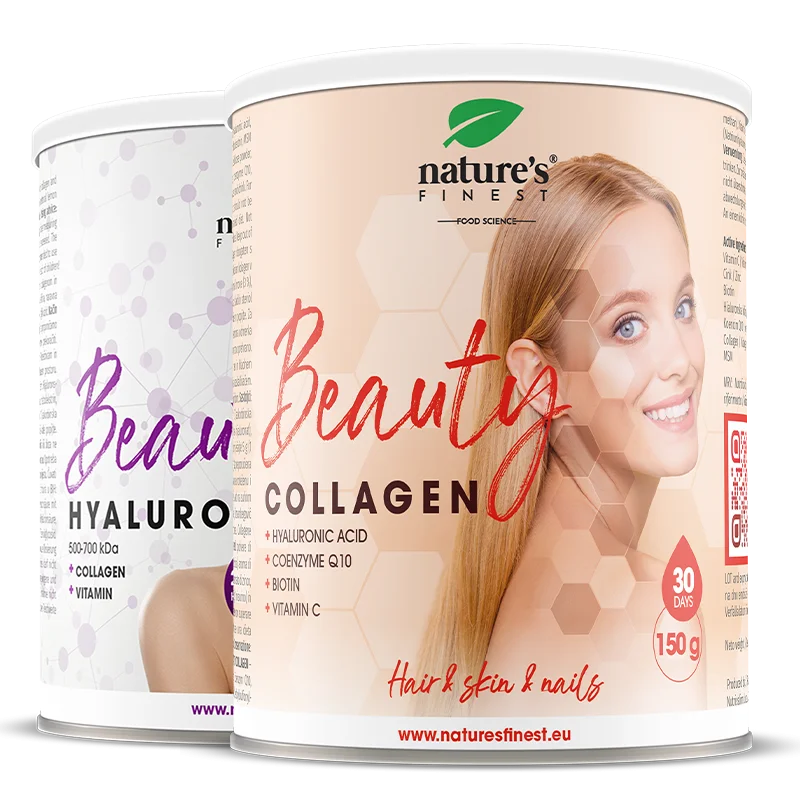Collagène Beauty et acide hyaluronique + Beauty Hyaluron - Saldi Straordinari – Offerte Speciali Disponibili Adesso Collagène marin et acide hyaluronique pour la peau - Complément alimentaire  Nat&Form