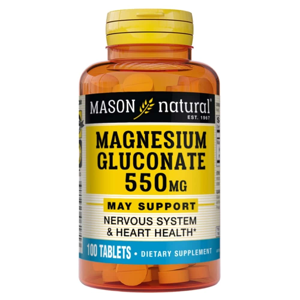MASON NATURAL – Magnesium Gluconate 550mg 100 Tablets - Saldi Straordinari – Offerte Speciali Disponibili Adesso - {'count': 1, 'name': 'Lutein'}