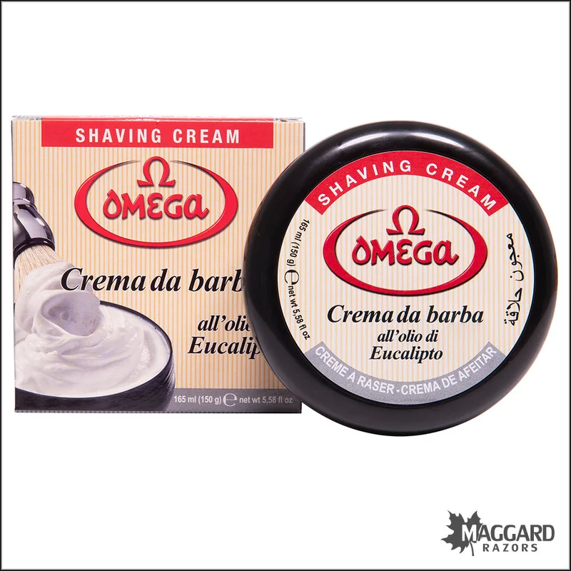 Omega Crema da Barba Shaving Cream with Eucalyptus Oil, 5.58oz - OZ Saldi Straordinari – Offerte Speciali Disponibili Adesso
