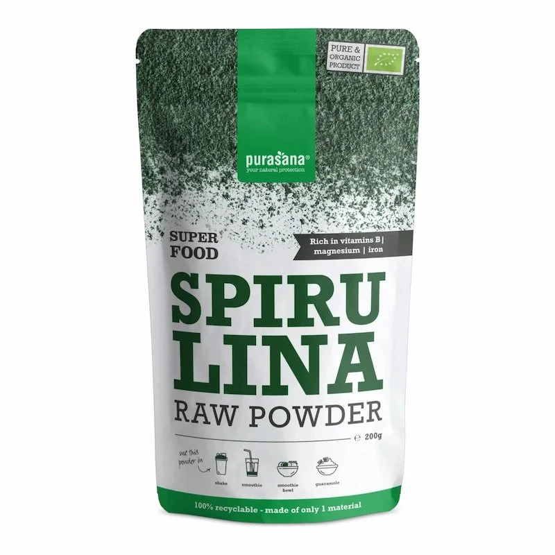 Purasana Poudre de Spiruline Bio – 200 g | Superaliment riche en protéines - ​Boulangerie-Pâtisserie | Pain au Levain & Viennoiseries​ Claire