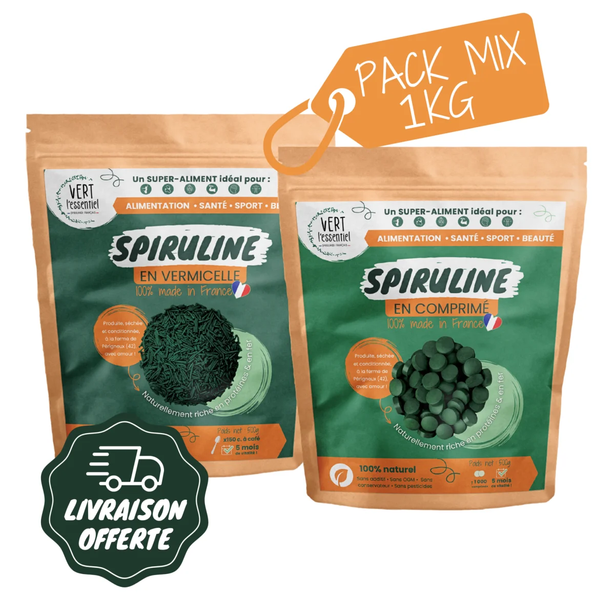 Pack Impor Mix Spiruline 1Kg - Saldi Straordinari – Offerte Speciali Disponibili Adesso