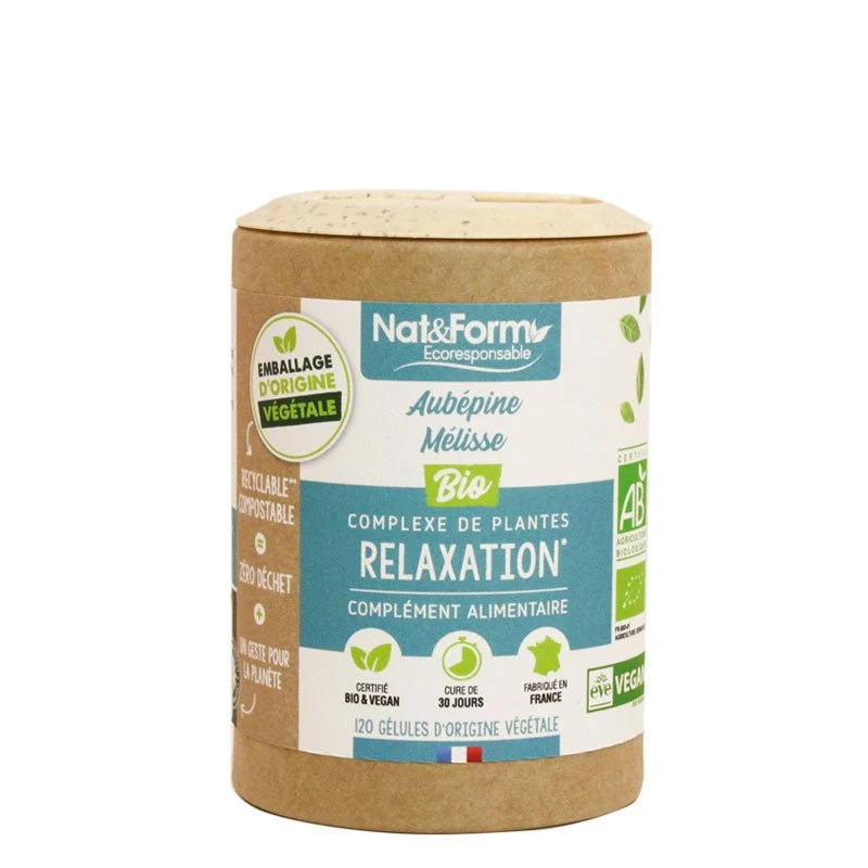 Relaxation Bio Aubépine Mélisse Bio 120 gélules - Santé Nat&Form - Saldi Straordinari – Offerte Speciali Disponibili Adesso