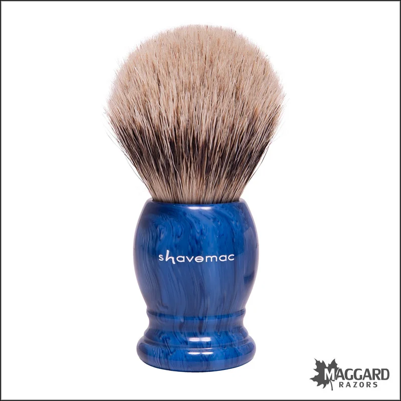 Shavemac 177 257 Blue Marble Handle Silvertip Badger Shaving Brush mm Bulb Saldi Straordinari Offerte Speciali Disponibili Adesso