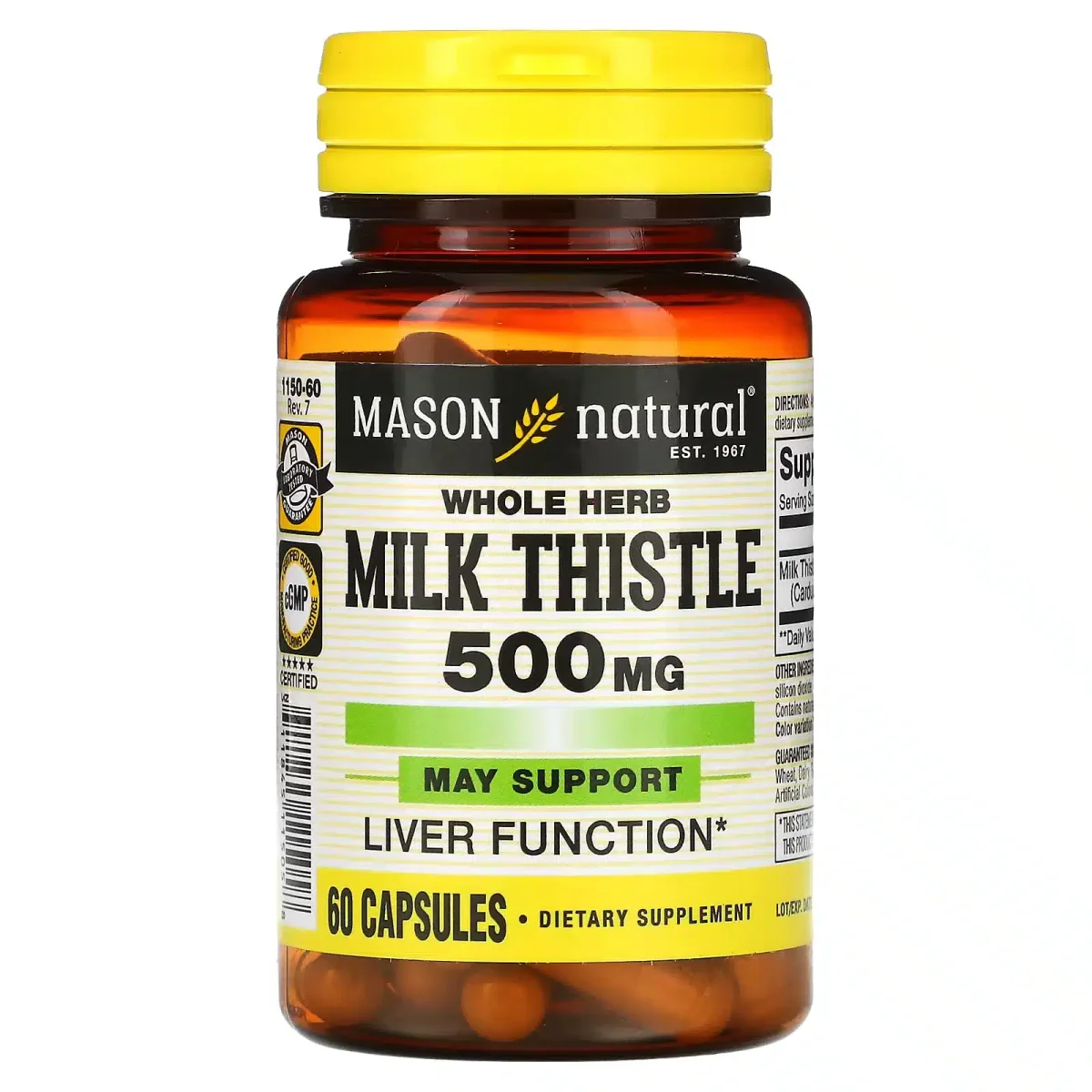 Chardon-Marie – 500 mg – 60 capsules – Concepteur Mason Natural - ​Boulangerie-Pâtisserie | Pain au Levain & Viennoiseries