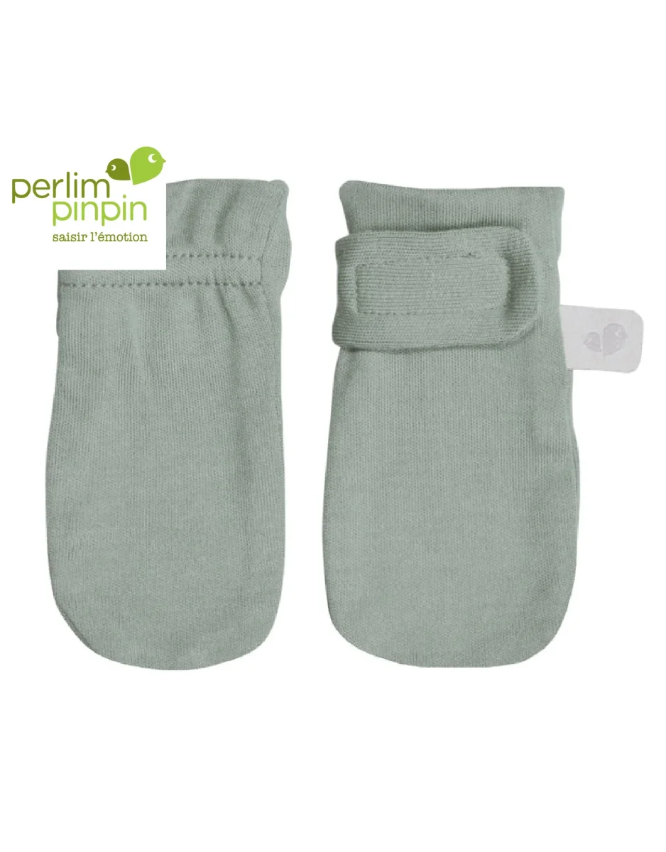 Mitaines anti-égratignures bambou Uni Perlimpinpin Boutique Maman Bébé Produits Essentiels Quotidien