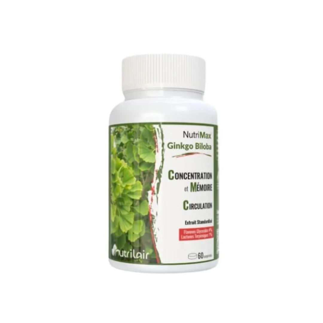 NUTRILAIR – NutriMax Ginkgo Biloba 60 Comprimes - Saldi Straordinari – Offerte Speciali Disponibili Adesso Ginkgo biloba - Livraison & Pharmacie