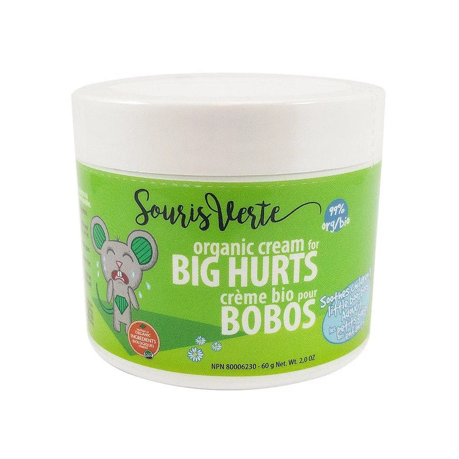 Souris Verte Crème Biologique Bobos Verte Organic Cream Big Hurts Boutique Bébé Ligne Soins Jouets Articles Maison