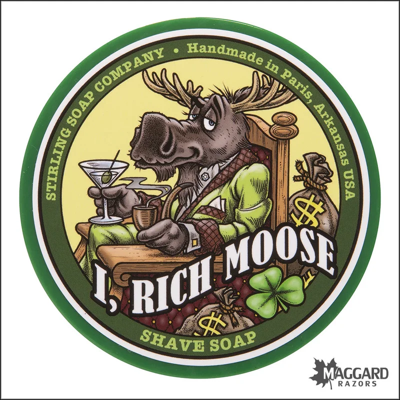 Stirling Soap Co. I, Rich Moose Shaving Soap, 5.8oz – Seasonal Release - Saldi Straordinari – Offerte Speciali Disponibili Adesso - adhesive i oz 8211