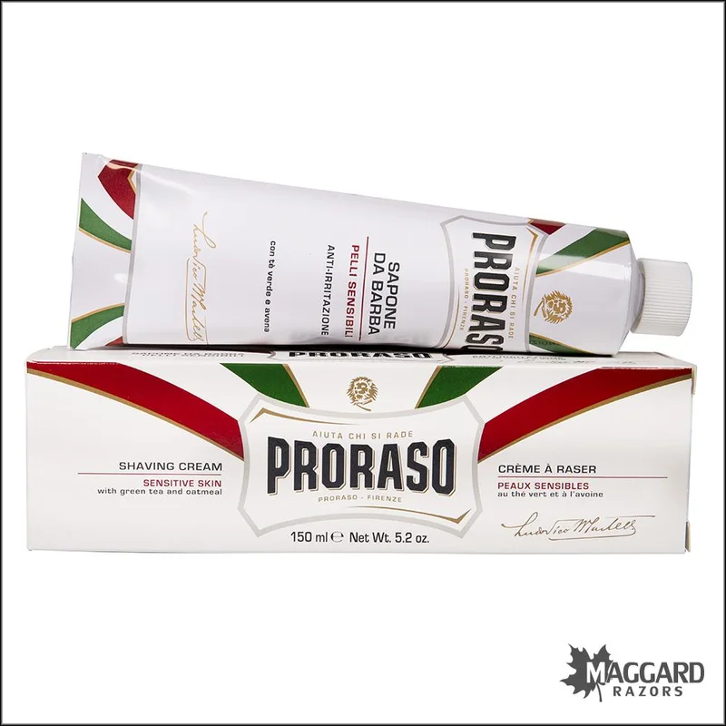 Proraso Barbe Green Tea and Oat Sensitive Skin Shaving Cream, 150ml Tube - Saldi Straordinari – Offerte Speciali Disponibili Adesso