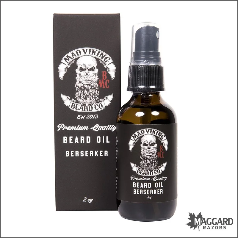 Mad Viking Beard Co. Berserker Artisan Poggers Beard Oil, 2oz - Saldi Straordinari – Offerte Speciali Disponibili Adesso