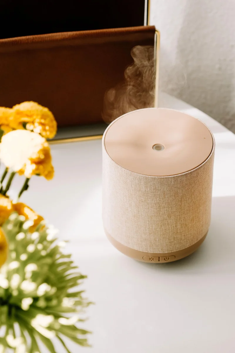 Diffuseur d'huiles essentielles - Ultrasonique - Lin naturel - Saldi Straordinari – Offerte Speciali Disponibili Adesso - flamme diffuseur huile