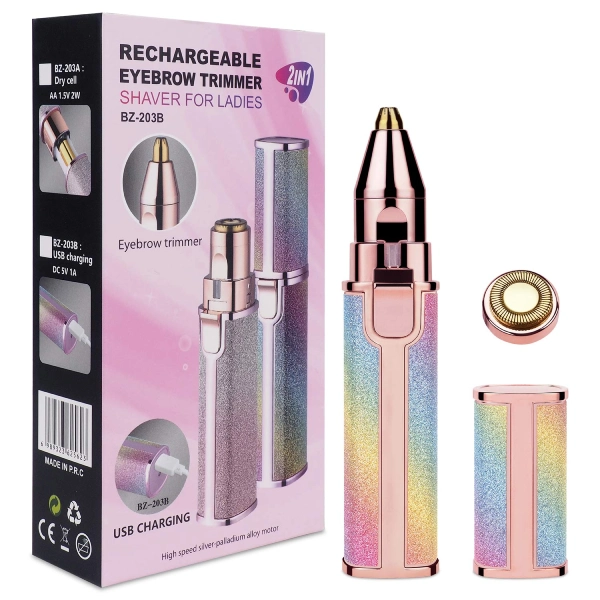 Tondeuse Épilateur à Visage, Nez et Sourcils Électrique 2en1 BZ-203B - Saldi Straordinari – Offerte Speciali Disponibili Adesso VGR Tondeuse Nez et Oreille 2 en 1 pour Homme - Fixation Sourcils/Corps -  Étanchéité IPX5 - Batterie rechargeable de 150 min - Éliminateur nasal des  ...