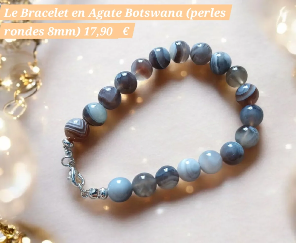 Le bracelet Dinh en Agate du Botswana - Vins Rouges Harmonieux pour Chaque Occasion