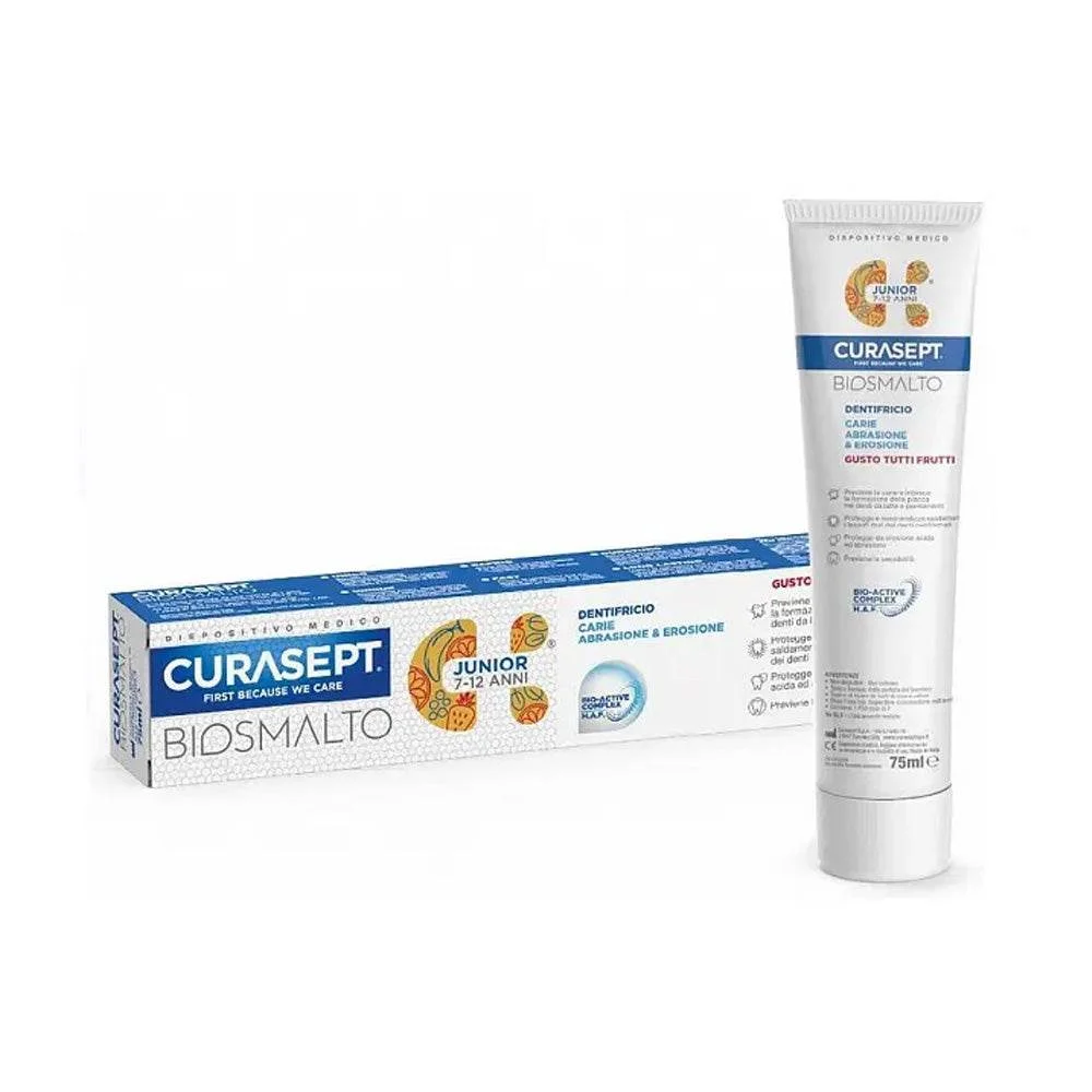 Curasept Biosmalto Dentifrice Junior Tous Fruits 7ans-12ans 75ml - Saldi Straordinari Naturelle – Offerte Speciali Disponibili Adesso