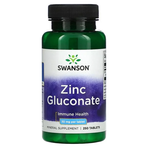 SWANSON – GLUCONATE DE ZINC – 30 MG – 250 COMPRIMÉS - Saldi Straordinari – Offerte Speciali Disponibili Adesso - {'count': 1, 'name': 'Tablet'}