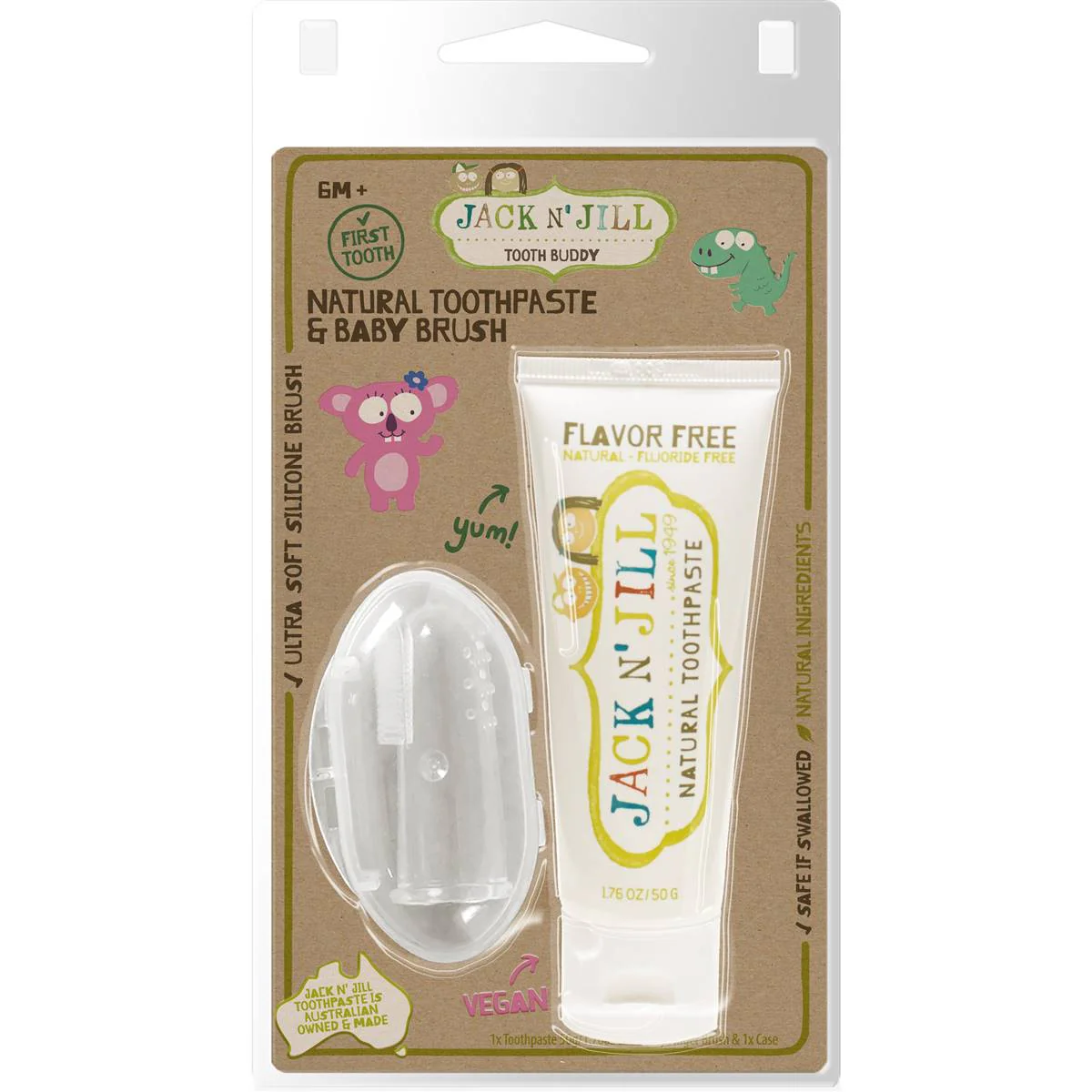Jack N' Jill - Pâte à Dents Naturelle et Brosse à Dents pour Bébé||Jack N' Jill - Natural Toothpaste and Baby Brush - Boutique Bébé en Ligne : Soins, Jouets et Articles Maison MZY1188 Brosse à Cheveux bébé avec Manche en Bois,Ensemble de Brosse et  Peigne en Bois Naturel 2pcs, kit de bébé
