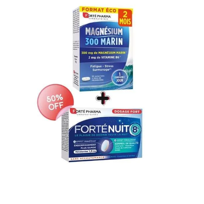 FORTE PHARMA OFFRE MAGNESIUM comprimés 300 MARIN 56 COMPRIMES + FORTE NUIT 15 COMPRIMES - Saldi Straordinari – Offerte Speciali Disponibili Adesso