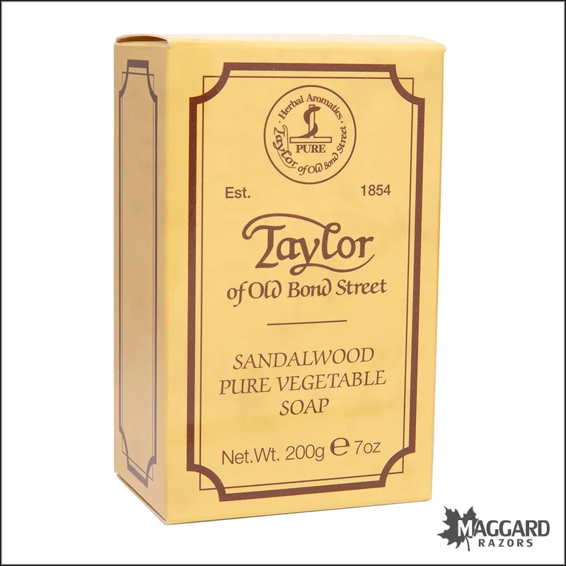 Taylor of Old Bond Street Sandalwood Pure Vegetable Triple Milled Bar Soap, 200g - Saldi Straordinari – Boîte Offerte Speciali Disponibili Adesso