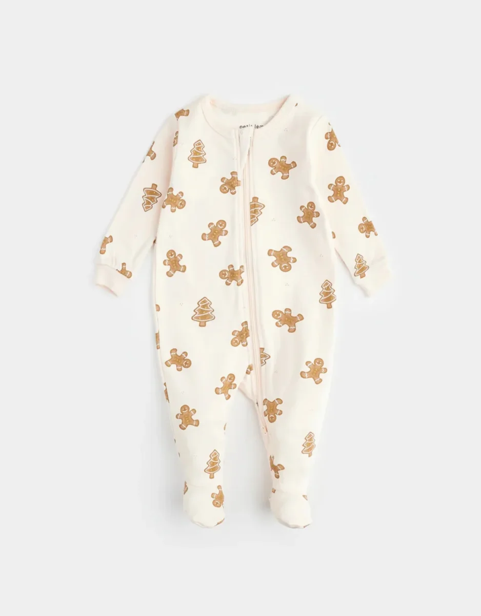 Dormeuse - Rose pivoine à imprimés de pains d'épice - Petit Lem - Boutique Maman & Bébé – Produits Essentiels au Quotidien Bonhomme pain d'épices