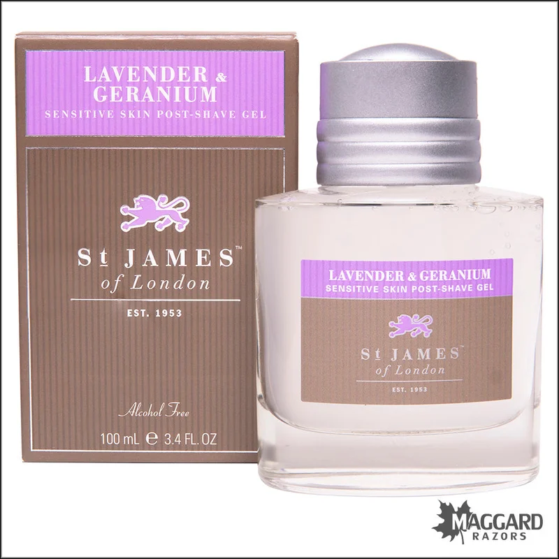 St James Verde of London Lavender and Geranium Post Shave Gel, 100ml – Alcohol Free - Saldi Straordinari – Offerte Speciali Disponibili Adesso