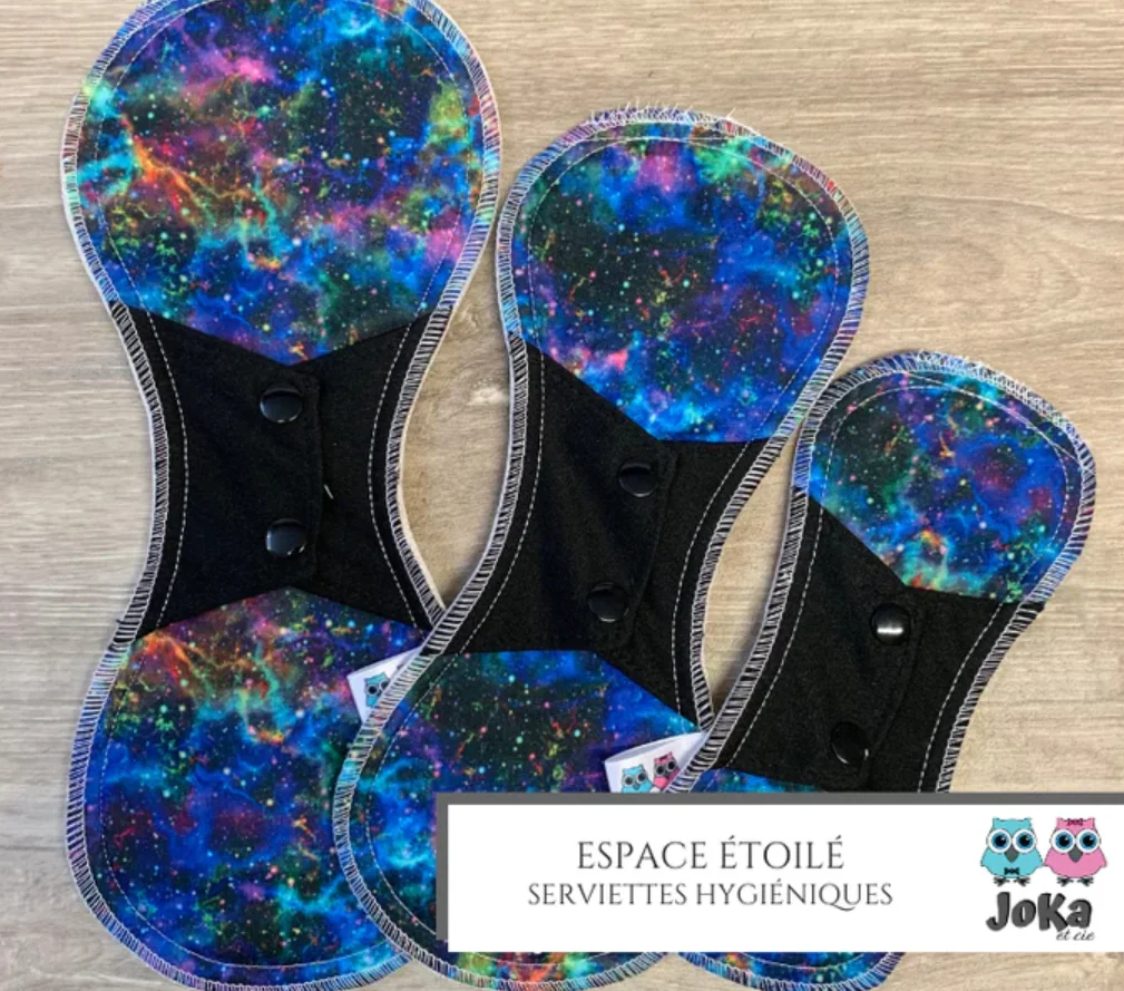 Serviette hygiénique lavable Espace ​Boulangerie Pâtisserie Pain Levain Viennoiseries