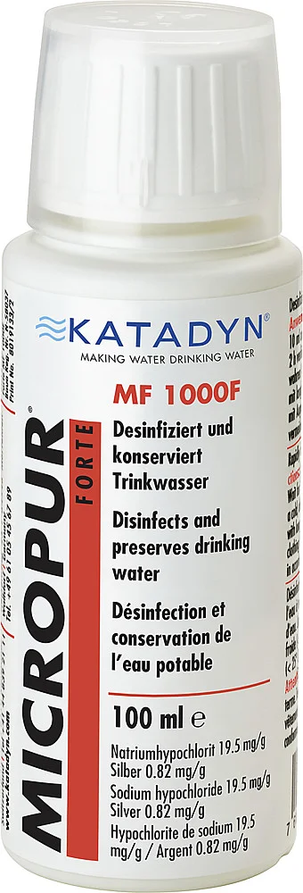 Nettoyant désinfectant Micropur Forte 1.000 F 100 ml - Offre limitée dans le temps ⏳ Ne tardez pas à commander ! Micropur water disinfection & preservation – Swiss-Sale.ch