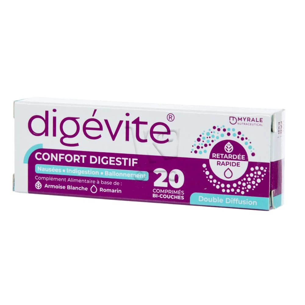Digévite Confort Digestif (20 Comprimés) - Vins Rouges Harmonieux pour Chaque Digestion Occasion