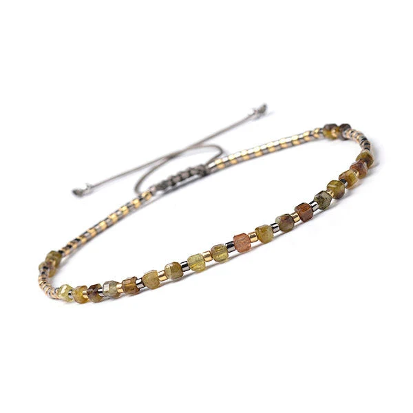 Bracelet Ajustable Grenat Vert naturel - Saldi Straordinari – Offerte Speciali Disponibili Adesso