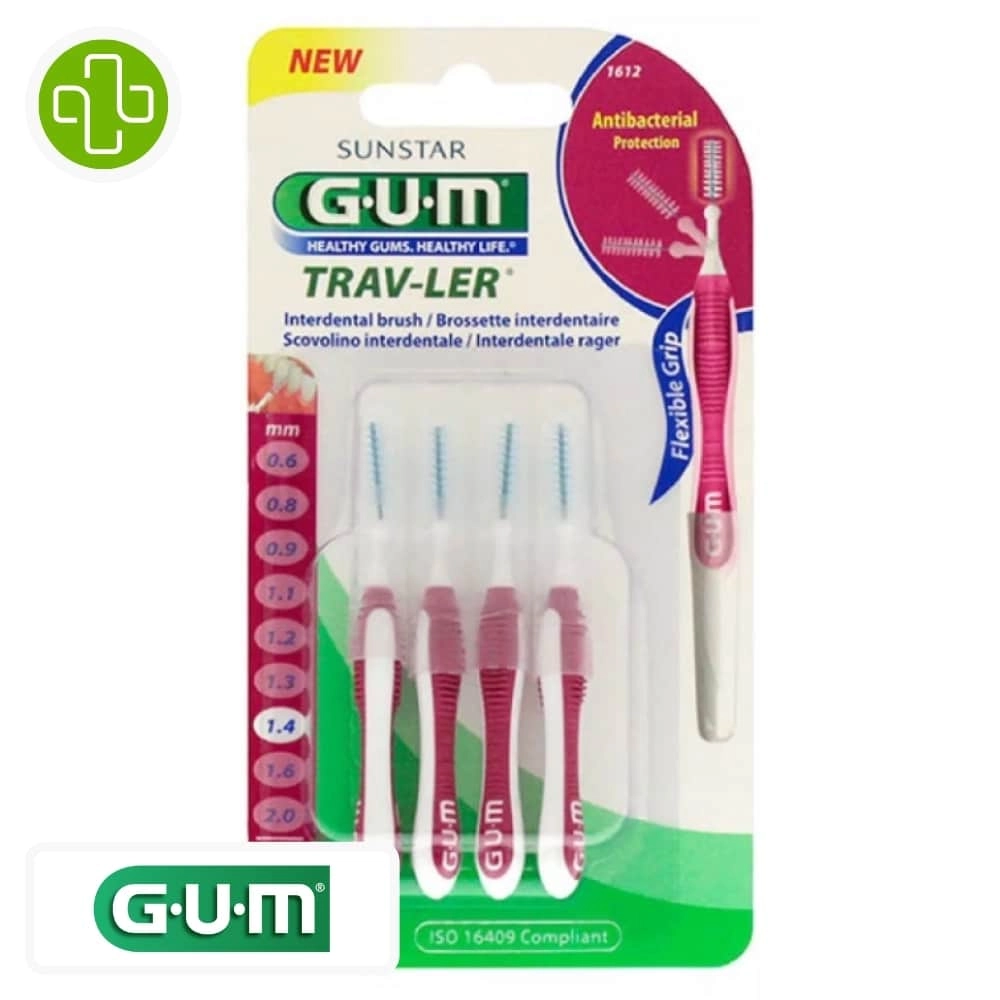 GUM – Trav-ler Brossettes Interdentaires – 1612 – 1.4 Mm - Saldi Straordinari – Offerte Speciali Disponibili Adesso GUM MANCHE AVEC BROSSETTE ULTRA MICRO-FINE 0.7MM B6 REF 2114