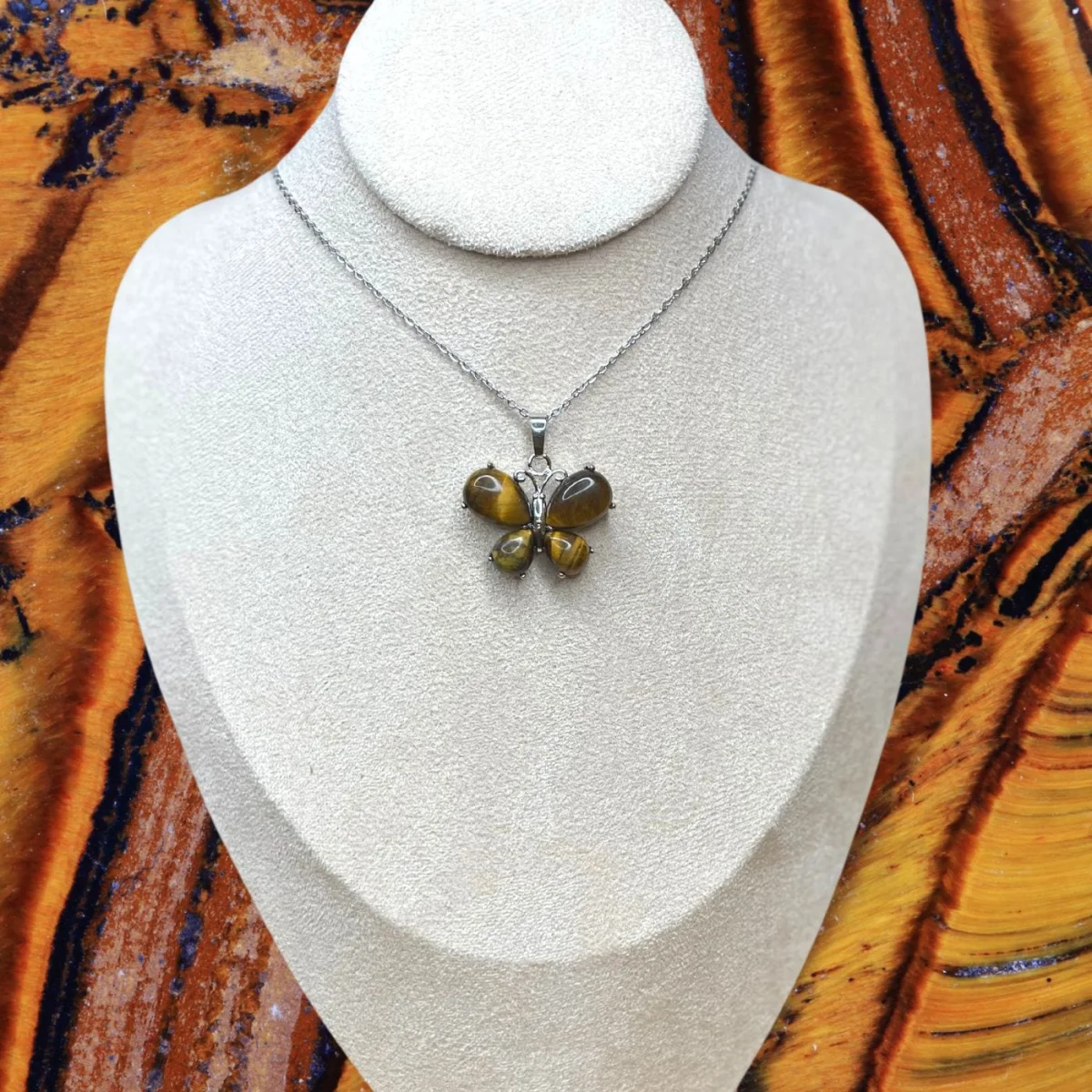 Pendentif papillon Oeil de tigre - Saldi Straordinari – Offerte Speciali Disponibili Adesso - tiger eye pendentif oeil tigre