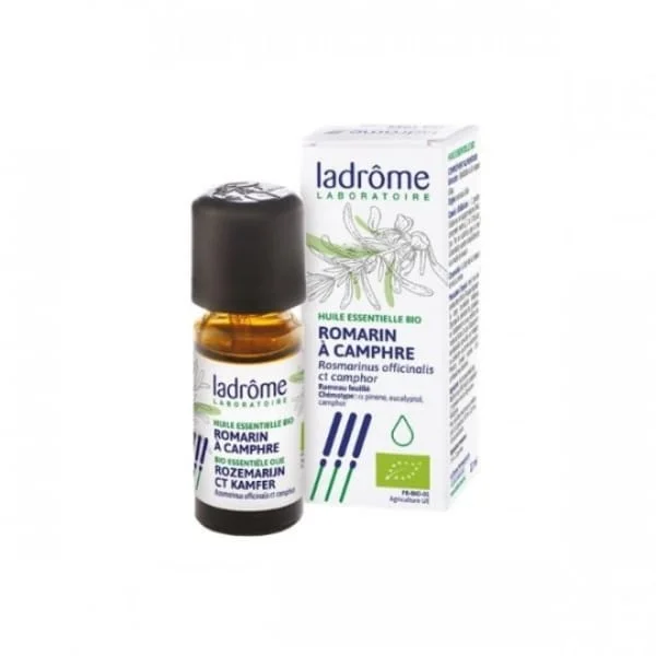 LADROME HUILE ESSENTIELLE BIO ROMARIN CAMPHRE 10ML - Saldi Straordinari – Offerte Speciali Disponibili Adesso Camphre – Huile essentielle 100% pure et naturelle Aromaforce 15 mL