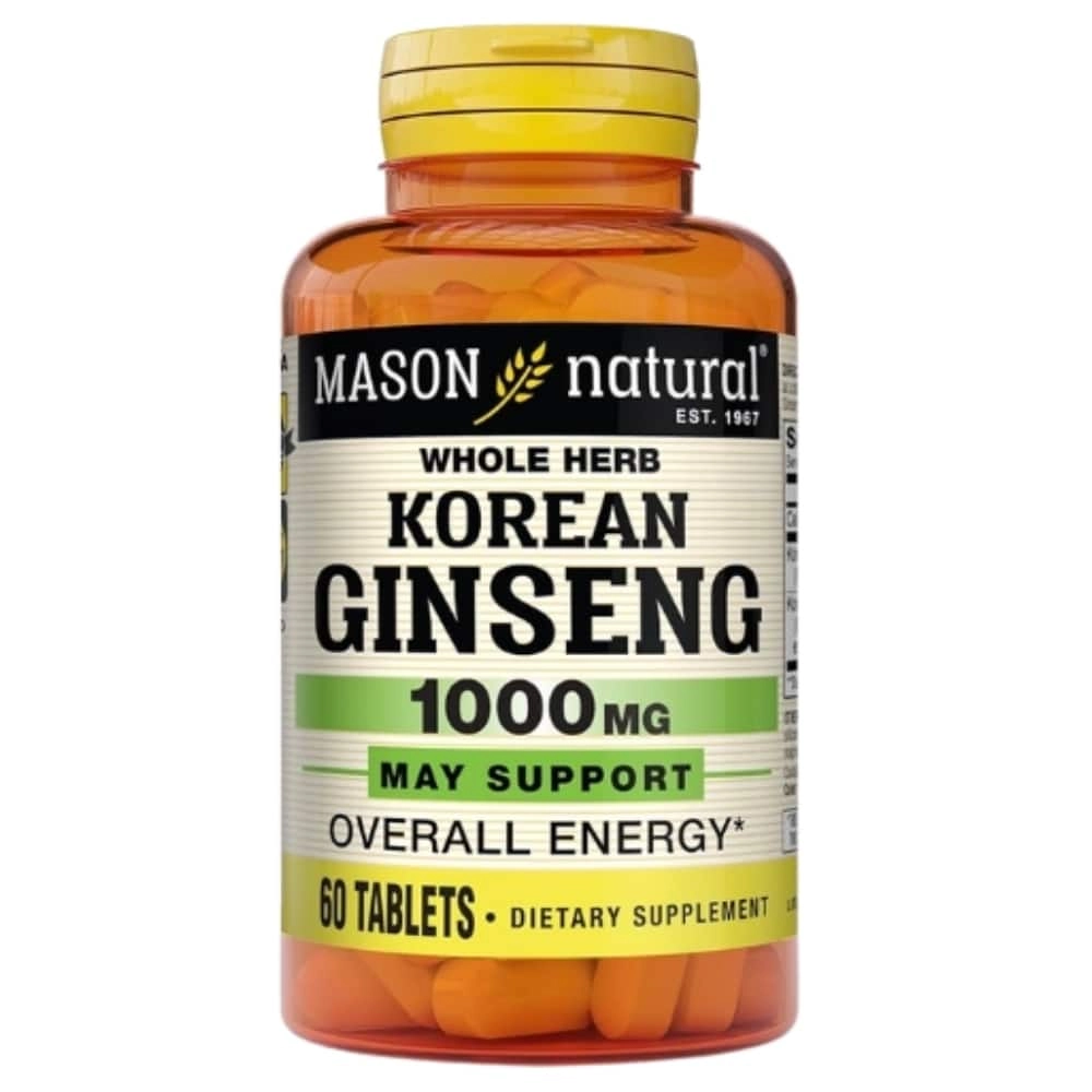 MASON NATURAL – Ginseng Coréen 1000mg Energie Globale – 60 Comprimés - Saldi Straordinari – Offerte Speciali Disponibili Adesso Buy
