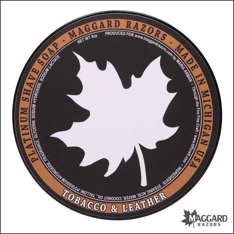 Maggard Razors Glide Tobacco and Leather Shave Soap with Tallow, 4oz - Saldi Straordinari – Offerte Speciali Disponibili Adesso