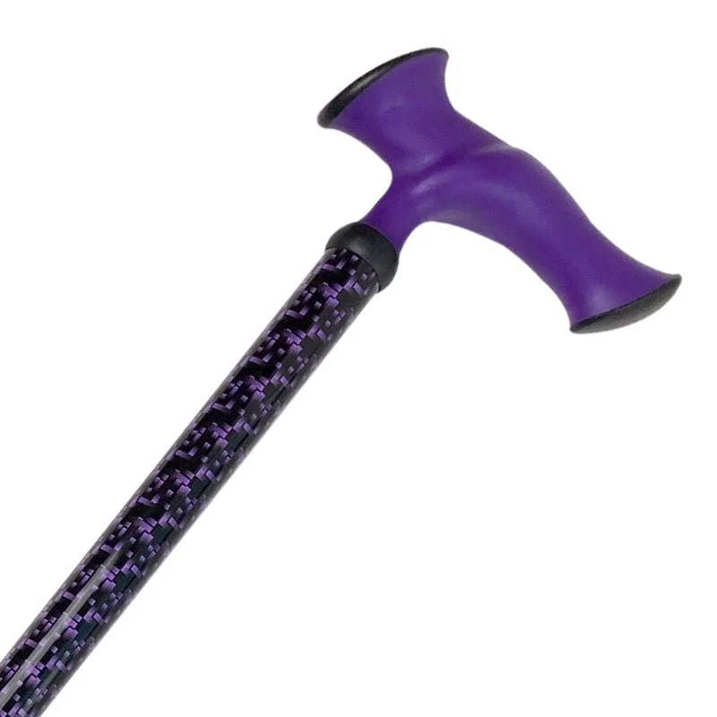 Canne anatomique - Motif violet - Organisation de la maison avec des solutions de rangement Canne de marche pliante Derby motif fleuri violet dragonne réglable 74-84  cm | Couleur Senior