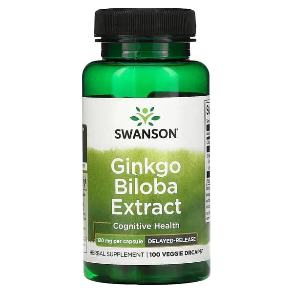 SWANSON – EXTRAIT DE GINKGO BILOBA – 120 MG – 100 CAPSULES VÉGÉTARIENNES  - Saldi Straordinari – Offerte Speciali Disponibili Adesso Swanson Vitamins Ginkgo Biloba Brain Support Extract