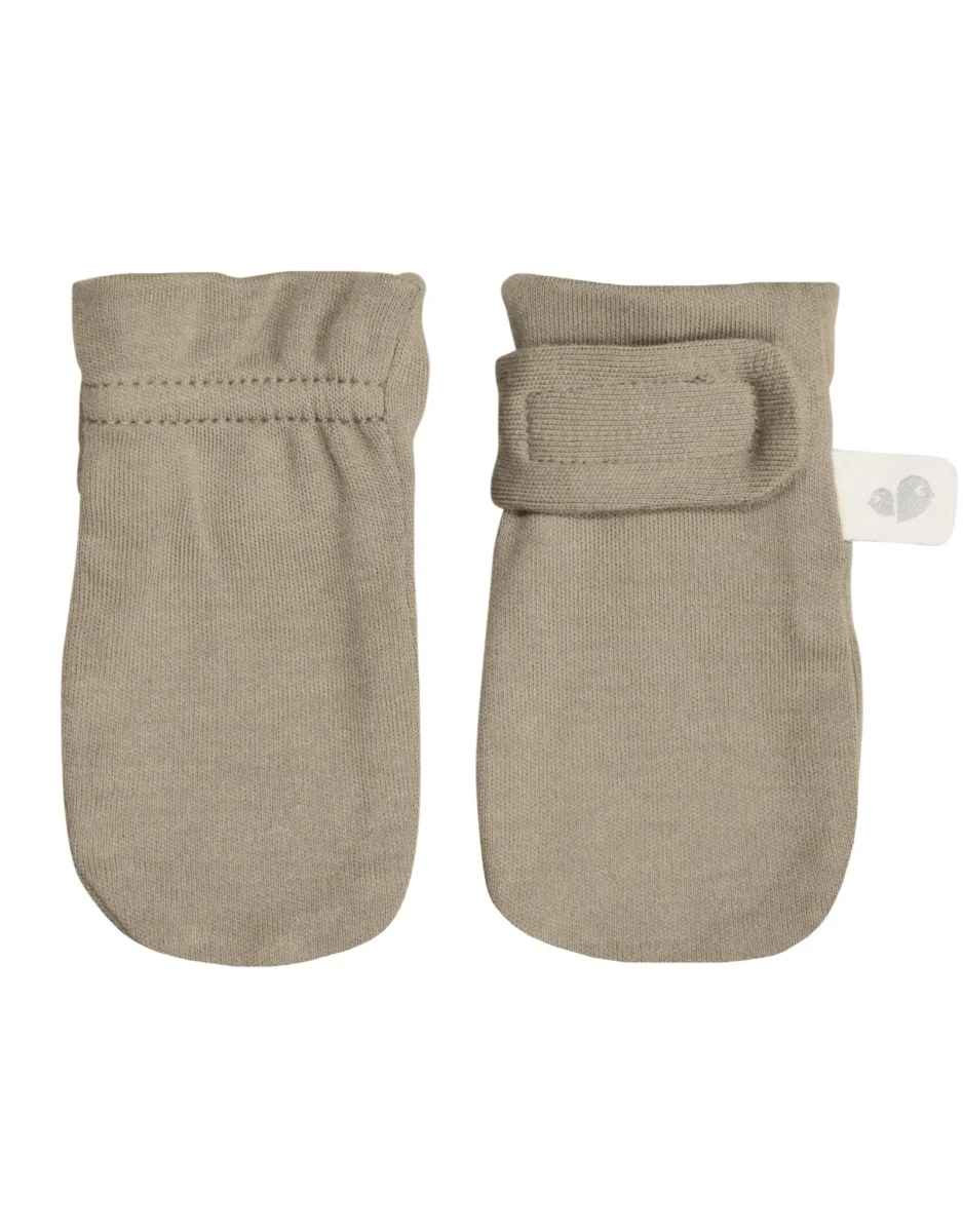 Mitaines anti-égratignures bambou Uni Taupe Perlimpinpin Boutique Maman Bébé Produits Essentiels Quotidien