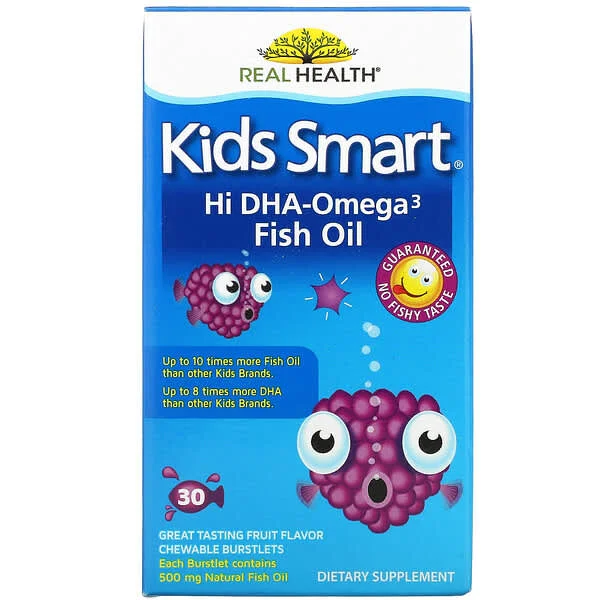 BIOGLAN – KIDS SMART – HUILE DE POISSON RICHE EN OMÉGA-3 HI DHA – ARÔME DÉLICIEUX DE FRUITS – 30 COMPRIMÉS Bush EXPLOSIFS À CROQUER  - Saldi Straordinari – Offerte Speciali Disponibili Adesso