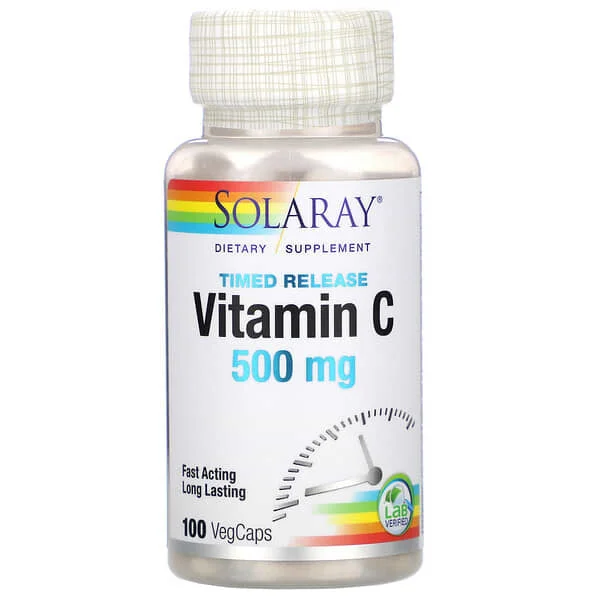 SOLARAY – VITAMINE C – LIBERATION Corn PROLONGEE – 500 MG – 100 VEGCAPS - Saldi Straordinari – Offerte Speciali Disponibili Adesso