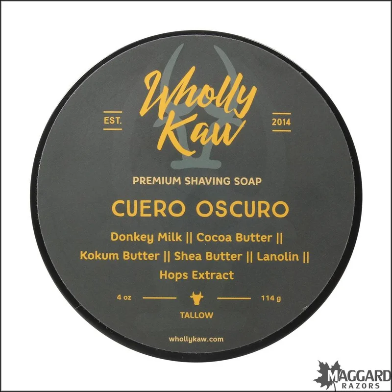 Wholly Kaw Cuero Oscuro Artisan Tallow Shaving Soap, 4oz - Saldi Straordinari – Offerte Speciali Disponibili Adesso Wholly Kaw King of Bourbon Aftershave Splash, 4 oz. - West Coast Shaving