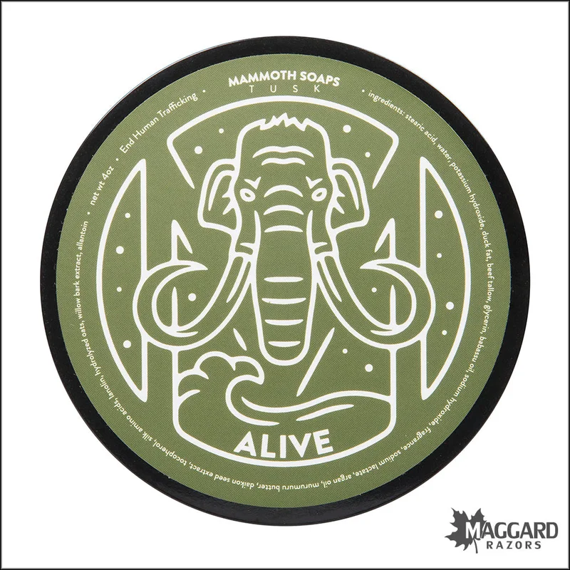 House of Mammoth Alive Artisan Shaving Soap, 4oz - Saldi Straordinari – Offerte Speciali Disponibili Adesso - {'count': 7, 'name': 'Powerful'}