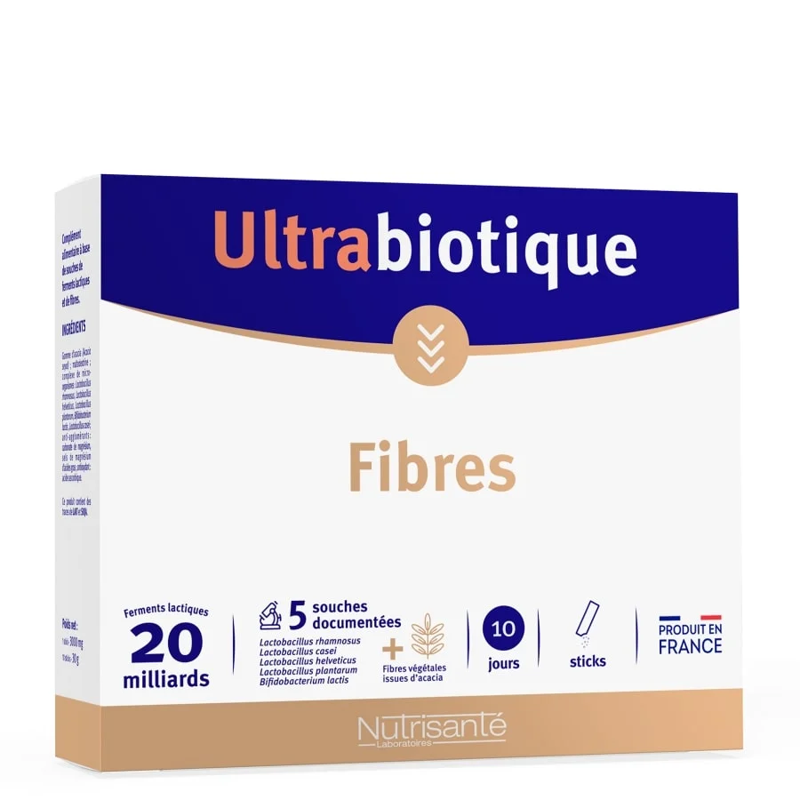 Nutrisanté Ultrabiotique Fibres 10 Jours – 10 végétales Sticks - Vins Rouges Harmonieux pour Chaque Occasion